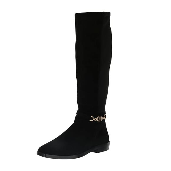 Sam Edelman Women's Clive Embellished Riding Boot Suede Black Size 7 - Picture 1 of 9